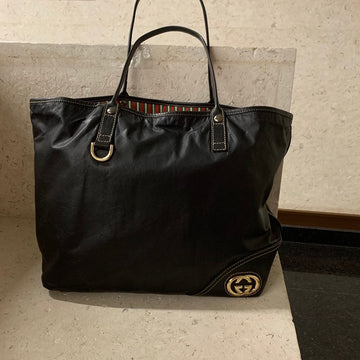 Gucci Leather New Britt Black Tote Bag
