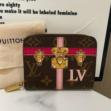 Louis Vuitton Trunk Monogram Canvas Wallet Brown Pink