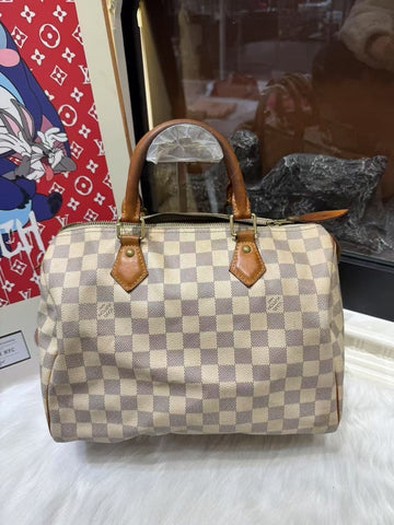 Louis Vuitton Speedy 30 Damier Azur Satchel Bag