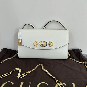 Gucci Horsebit 1955 White Shoulder Bag