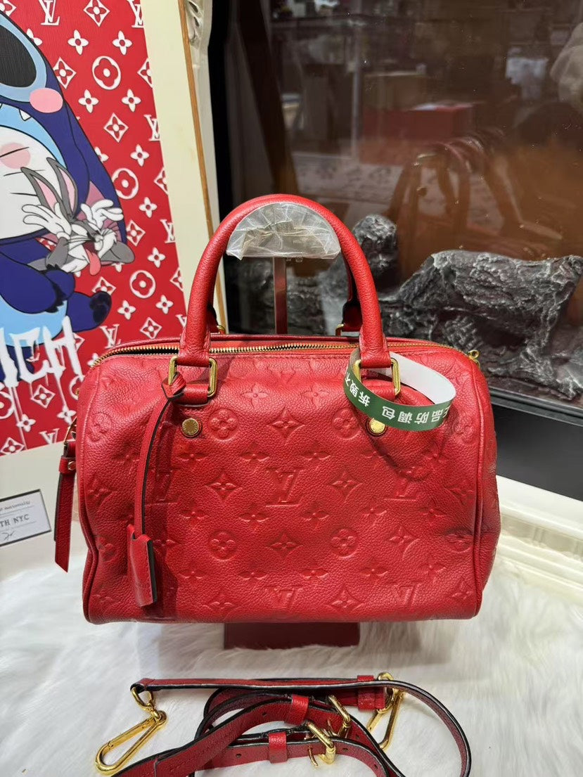 Louis Vuitton Speedy 25 Red Handbag