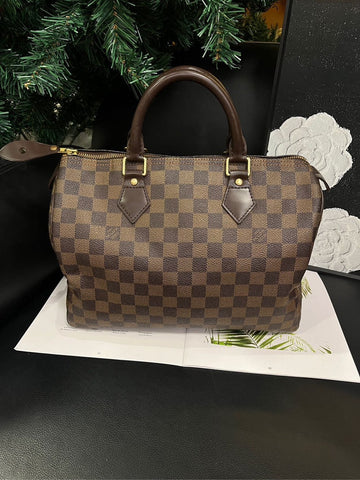 Louis Vuitton Damier Ebene Speedy 30 Handbag