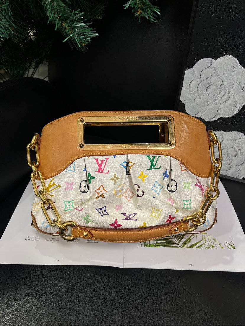 Louis Vuitton Judy White Multicolor Handbag