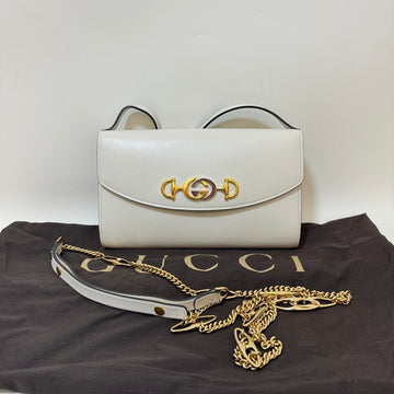 Gucci Horsebit 1955 White Leather 2way Bag
