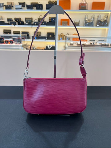 Louis Vuitton Pochette Accessories Epi Fuchsia Handbag