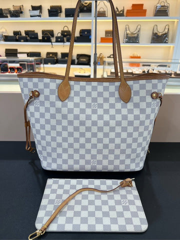 Louis Vuitton Neverfull Damier MM White Tote Bag
