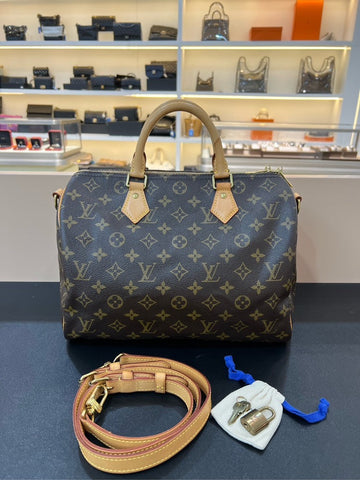 Louis Vuitton Speedy 30 Bandoulière Monogram Brown Handbag