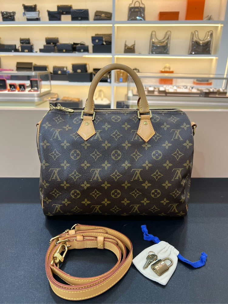 Louis Vuitton Speedy 30 Bandoulière Monogram Brown Handbag