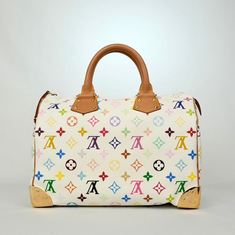 Louis Vuitton Monogram Multicolore Speedy 30 White Handbag