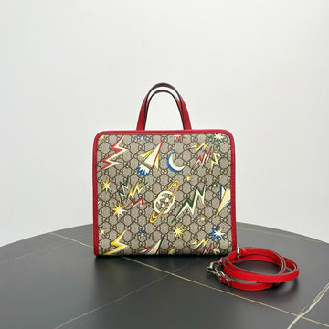 Gucci GG Supreme Tian Red Two-Way Bag