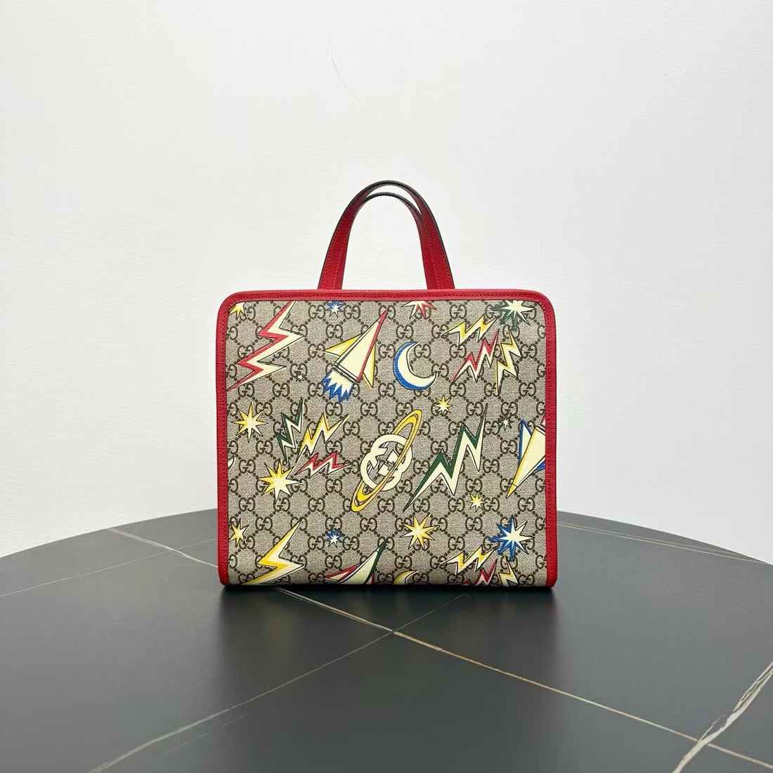 Gucci GG Supreme Tian Red Two-Way Bag