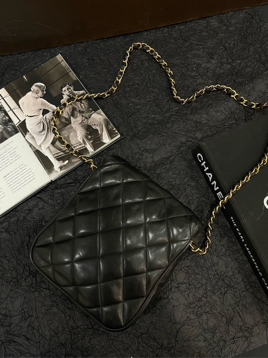 Top Quality Chanel Pineapple Black Gold Crossbody Bag