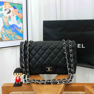 Top Quality Chanel Jumbo Classic Flap Bag Black Quilted Leather