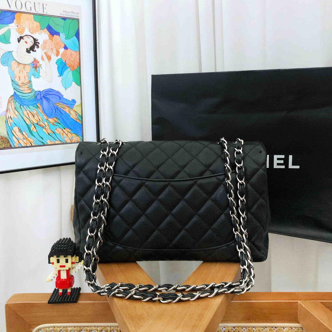 Top Quality Chanel Jumbo Classic Flap Bag Black Quilted Leather
