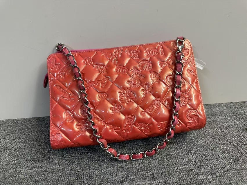 Top Quality Chanel Embossed Red Crossbody Bag