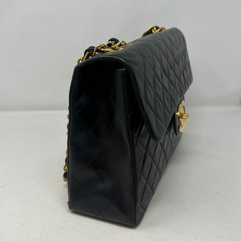 Top Quality Chanel Maxi Jumbo XL Black Single Flap Shoulder Bag AD963