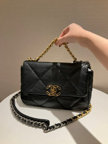 Top Quality Chanel 19 Small Black Quilted Shoulder Bag