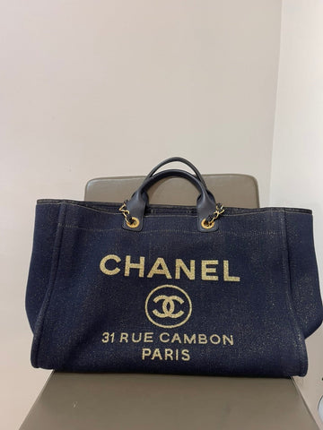 Top Quality Chanel Limited Edition 2019 Denim Tote Bag in Navy Blue