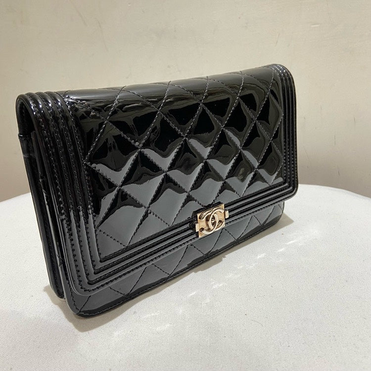 Chanel  Leather Black WOC Crossbody Bag