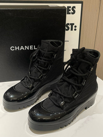 Top Quality Chanel Puffer Boots Black Snow Boot