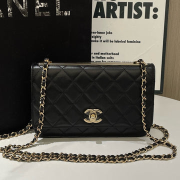 Top Quality Chanel Trendy CC Wallet On Chain Black Crossbody Bag