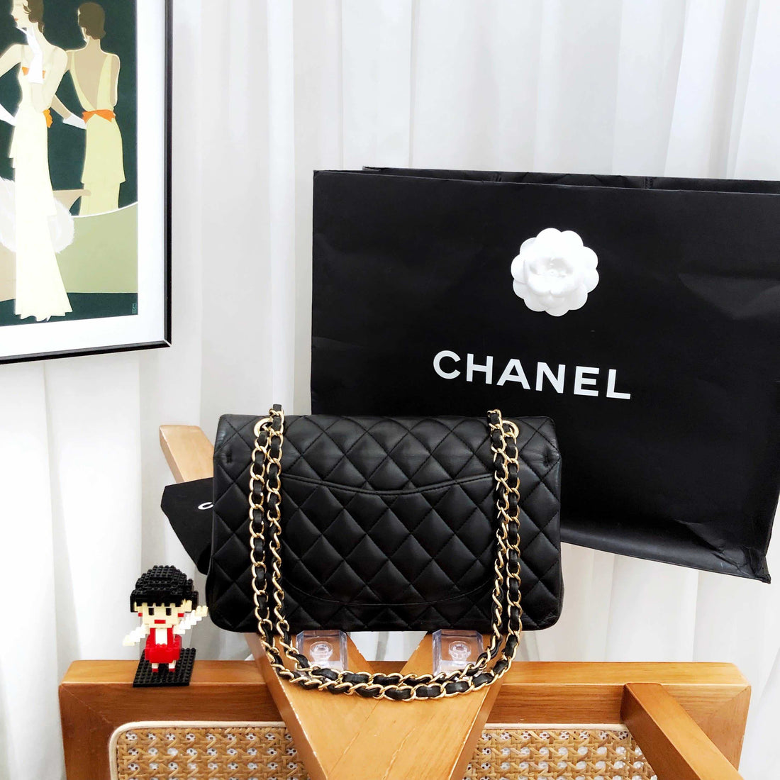 Top Quality Chanel CF Black Quilted Leather Shoulder Bag