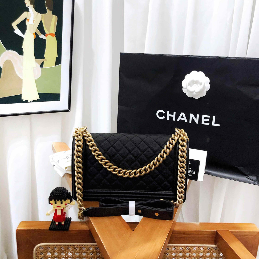 Top Quality Chanel Leboy Black Quilted Leather Shoulder Bag
