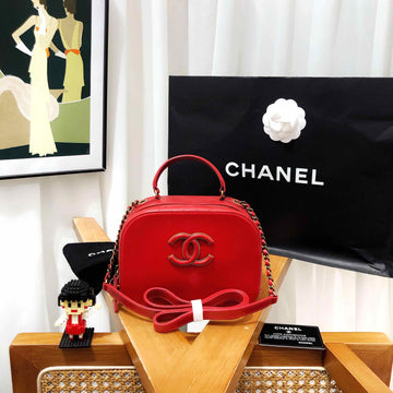 Chanel Red Leather Camera Bag -