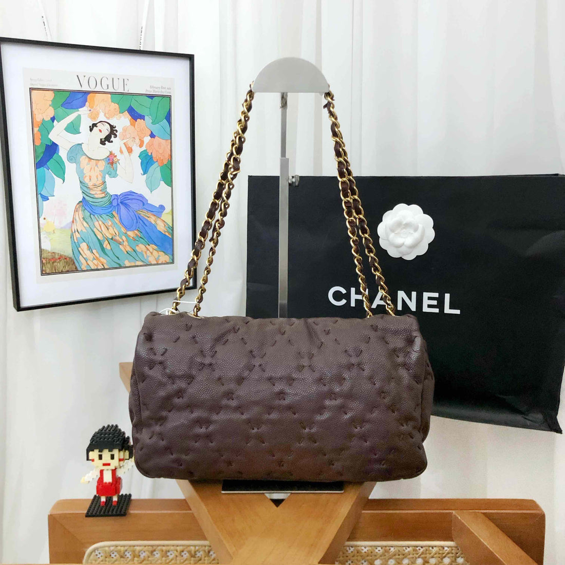 Top Quality Chanel  CF Brown Quilted Shoulder Bag