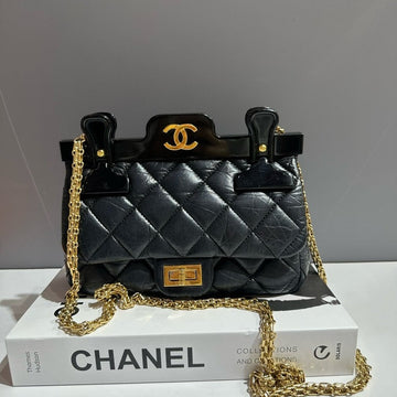 Top Quality Chanel Clip Bag Small Black Quilted Leather