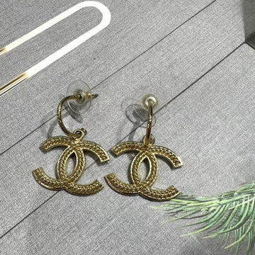 Top Quality Chanel Gold Logo Earrings