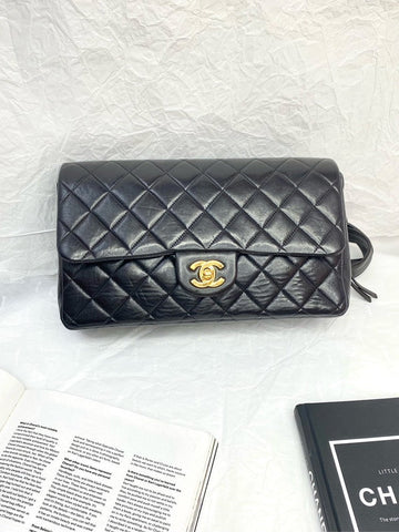 Top Quality Chanel  CF Black Leather Backpack Shoulder Bag
