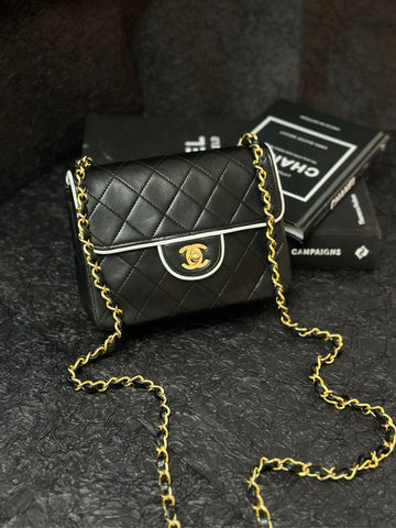 Top Quality Chanel  Classic Flap Mini Bag Black Leather Shoulder Bag