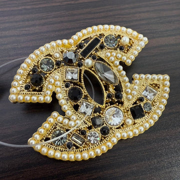 Top Quality Chanel Coco Rhinestone Pearl Brooch Gold Brooches