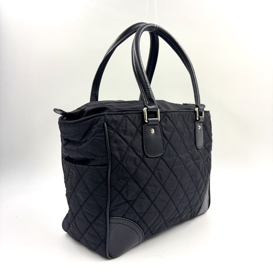 Top Quality Chanel Nylon Leather Black Quilted Tote Bag LB109234