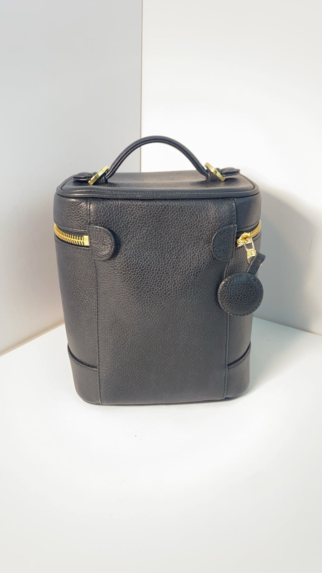 Top Quality Chanel Black Leather Vanity Case Bag