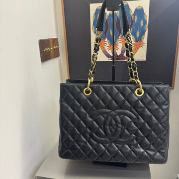 Top Quality Chanel GST Black Caviar Tote Bag
