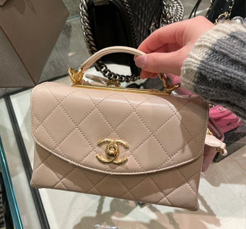 ‚ú®FULL SET  Top Quality Chanel Top Handle Bag Beige