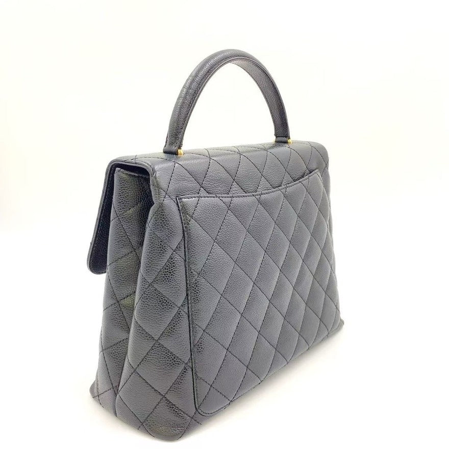 Top Quality Chanel Caviar Leather Kelly Handbag Black LB109058