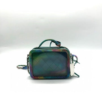 Top Quality Chanel CY1286 Vanity Case Rainbow Leather Handle Bag