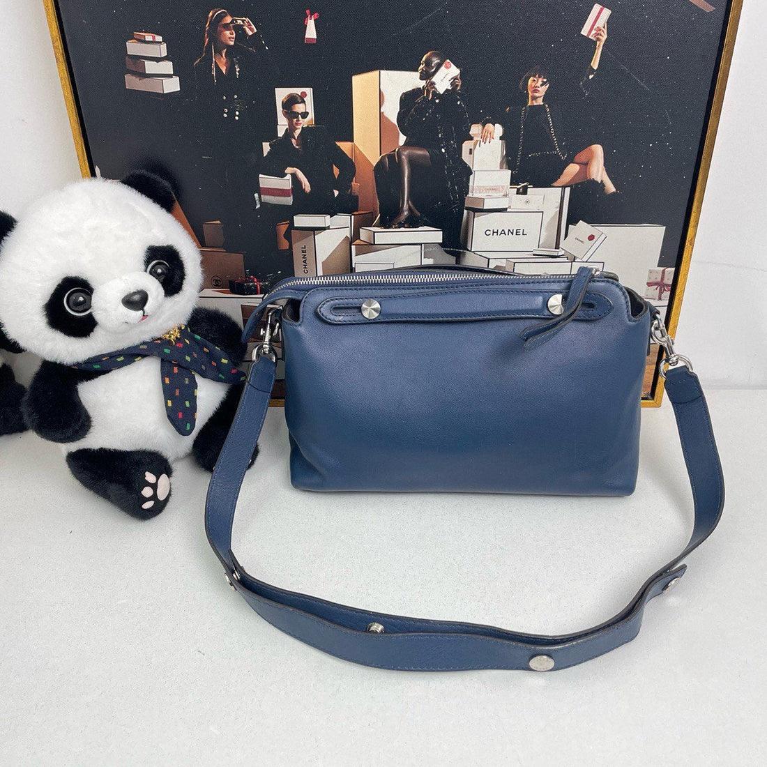 Fendi By The Way Satchel Bag in Blue Leather - Pre-Loved, Style 12119307