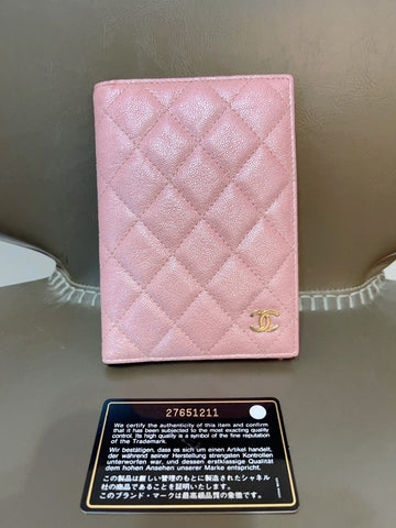 Top Quality Chanel SLG Caviar Pink Passport Case