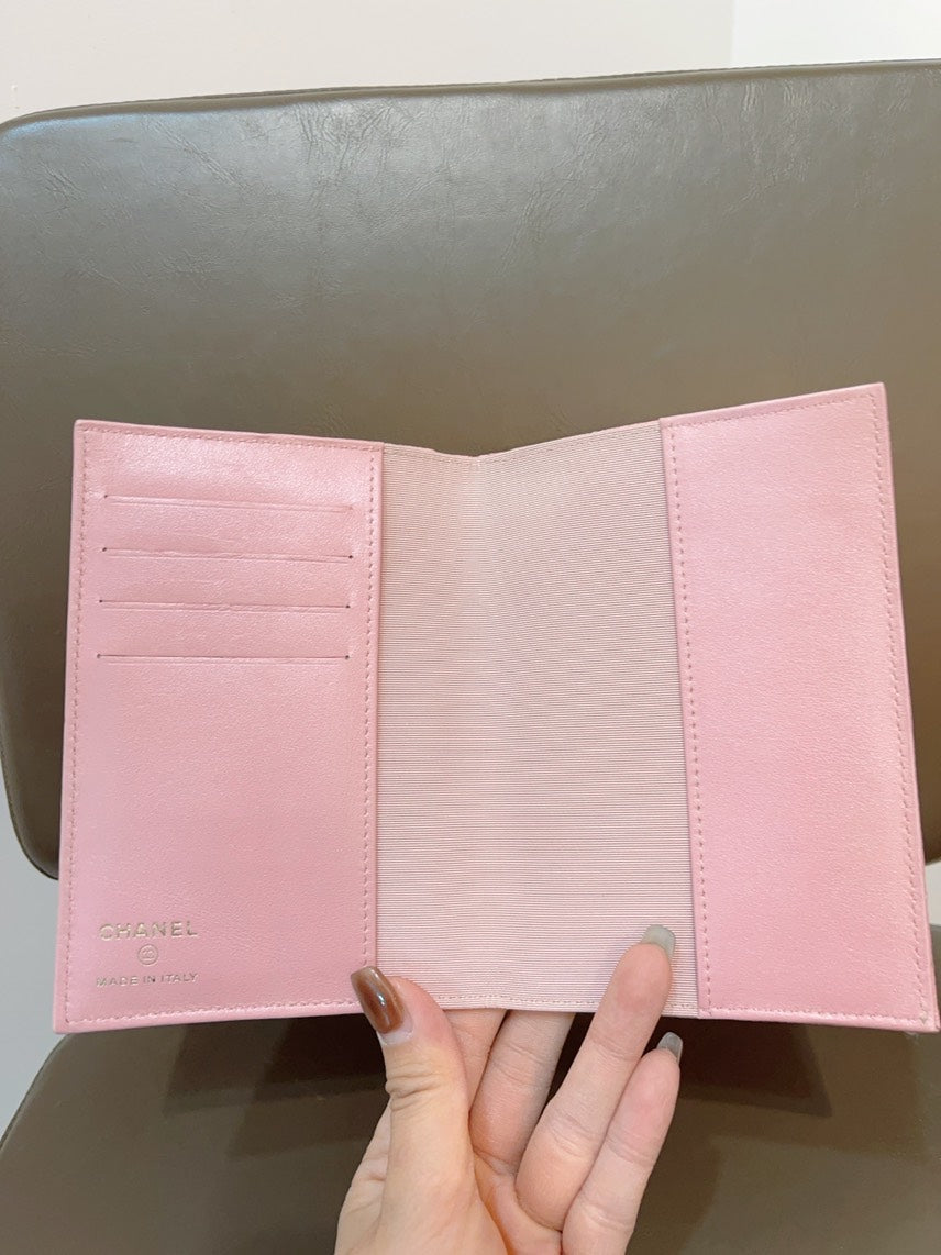 Top Quality Chanel SLG Caviar Pink Passport Case