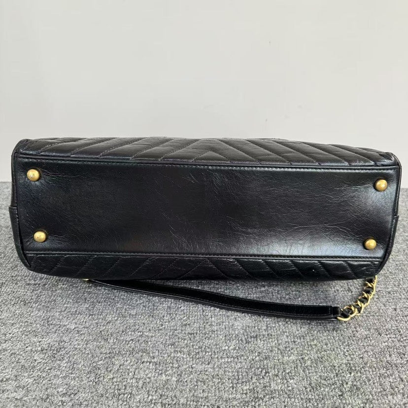 Top Quality Chanel Coco Handle Bag Black Leather Satchel/Top Handle Bag
