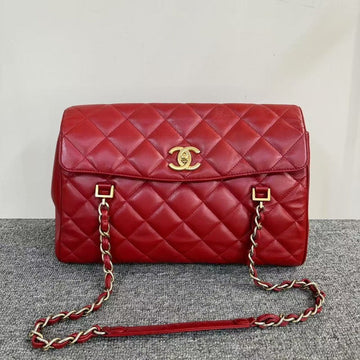 Chanel Flap Bag Red Leather Shoulder Bag