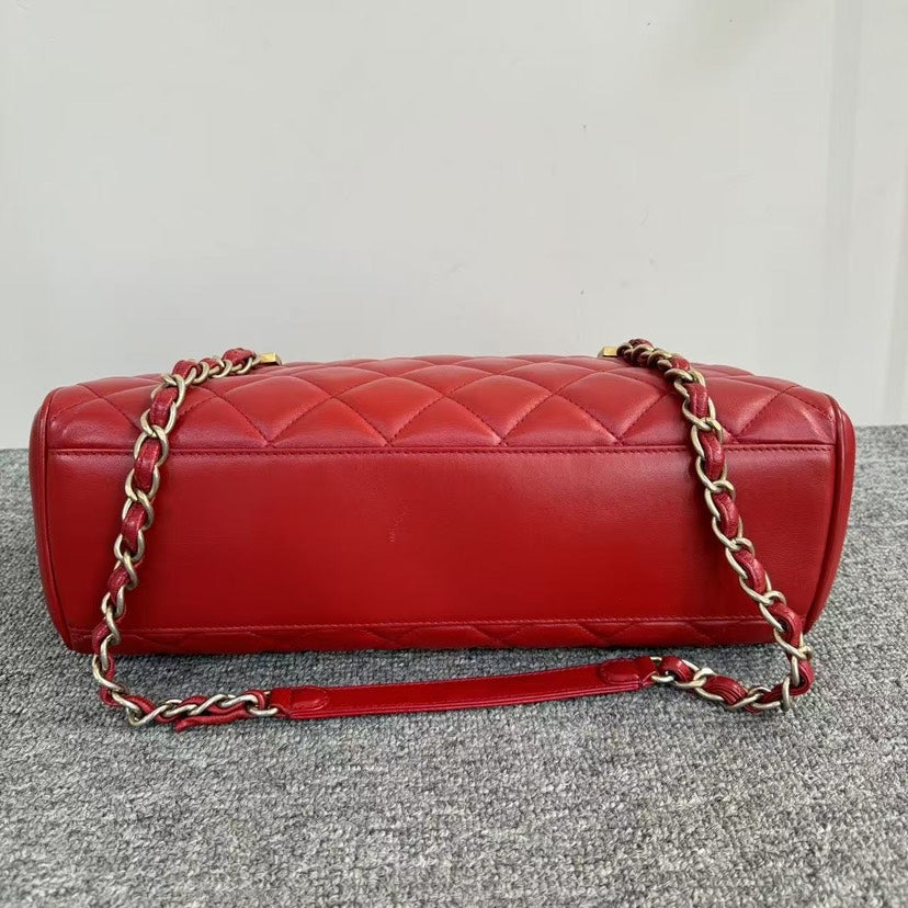 Chanel Flap Bag Red Leather Shoulder Bag