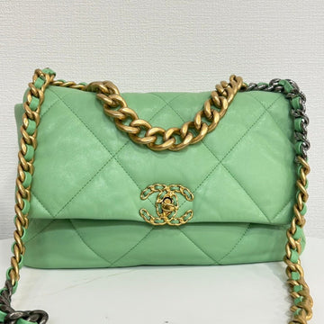 Top Quality Chanel 19 Calfskin 2way Chain Bag in Mint Green Shoulder Bag