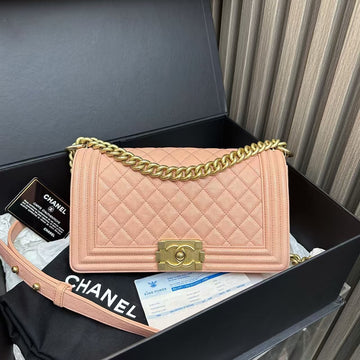 Top Quality Chanel Le Boy Bag Pink Leather Shoulder Bag 2018-2019