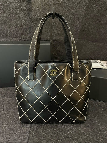 Top Quality Chanel External Stitching Vivian's Bag Black Tote - Original Condition