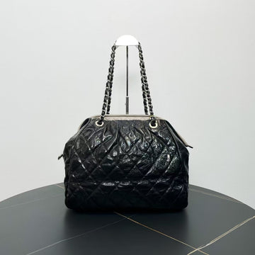 Chanel Quilted Black Lambskin Tote Bag 2009-2010